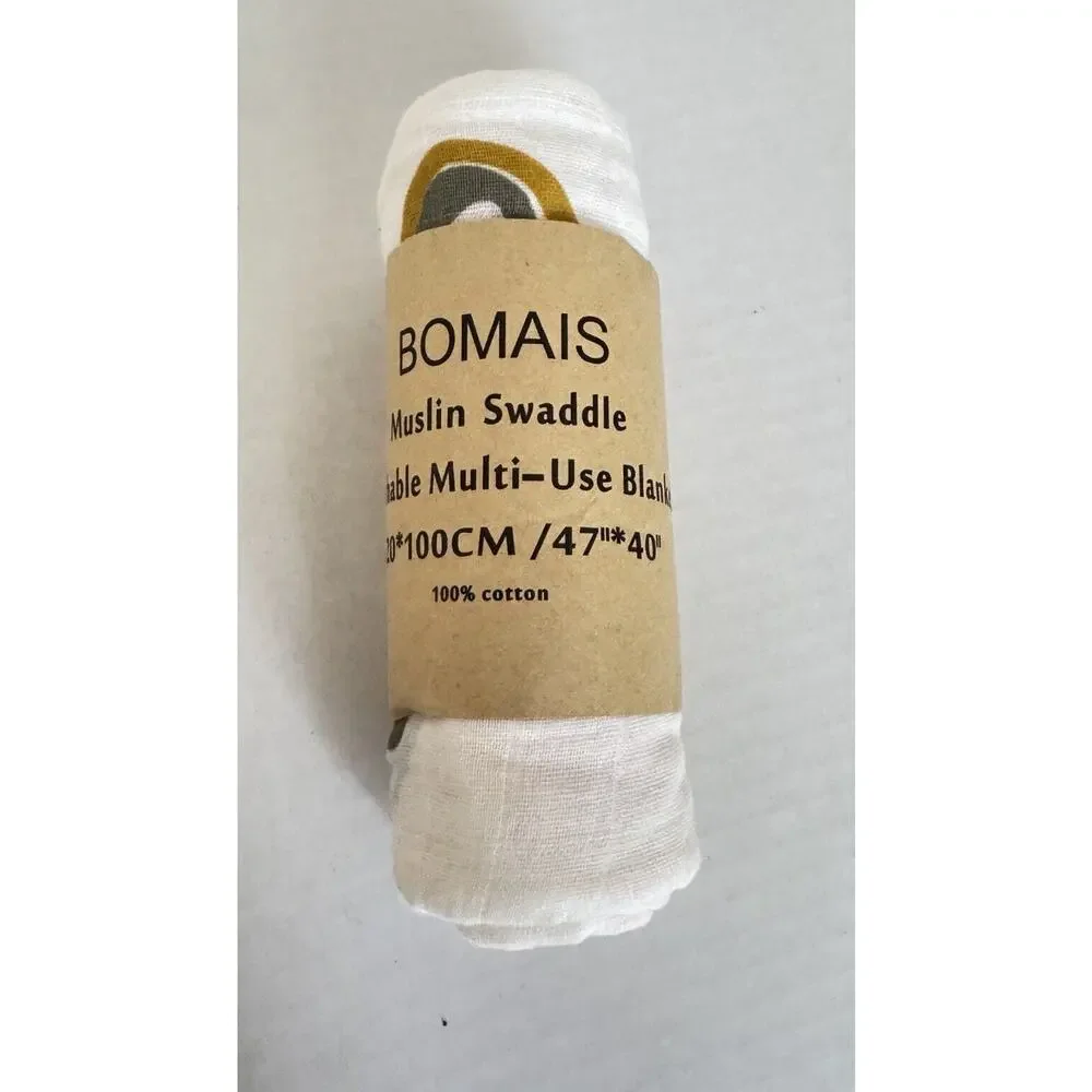 Bomais Rainbow Muslin Baby Swaddle Blanket 100% Cotton 47” X 40”
